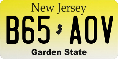 NJ license plate B65AOV