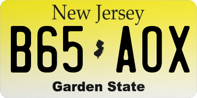 NJ license plate B65AOX