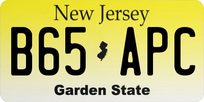 NJ license plate B65APC
