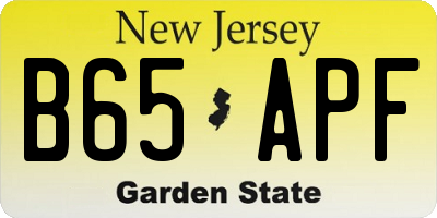 NJ license plate B65APF