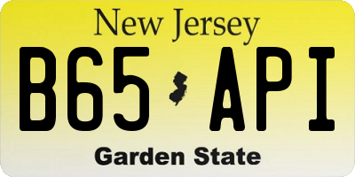 NJ license plate B65API