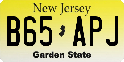 NJ license plate B65APJ