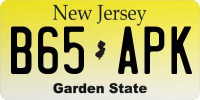 NJ license plate B65APK