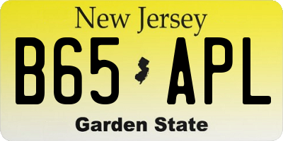NJ license plate B65APL