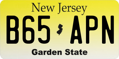 NJ license plate B65APN