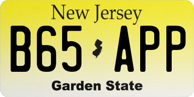 NJ license plate B65APP