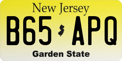 NJ license plate B65APQ