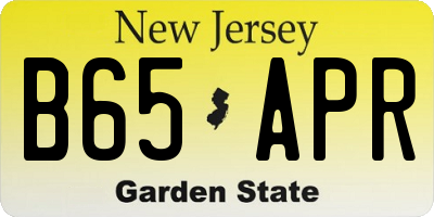 NJ license plate B65APR