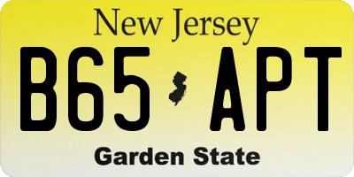 NJ license plate B65APT