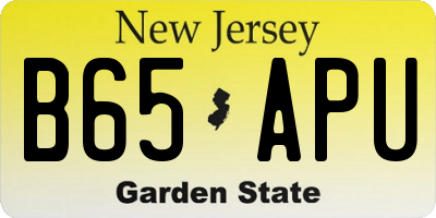 NJ license plate B65APU