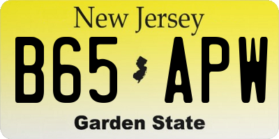 NJ license plate B65APW