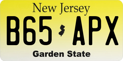 NJ license plate B65APX