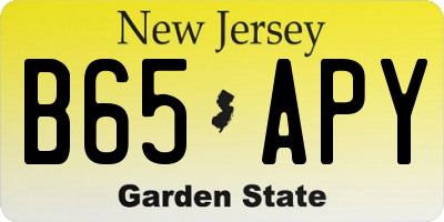 NJ license plate B65APY