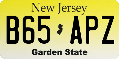 NJ license plate B65APZ
