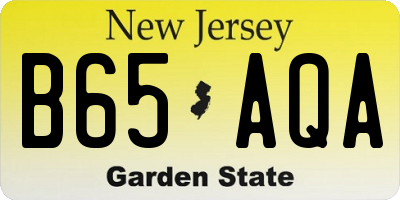 NJ license plate B65AQA