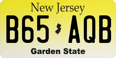 NJ license plate B65AQB