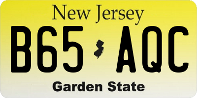 NJ license plate B65AQC