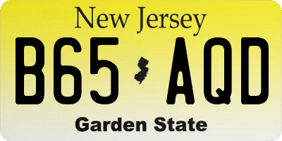 NJ license plate B65AQD