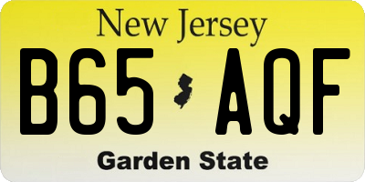 NJ license plate B65AQF
