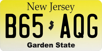 NJ license plate B65AQG