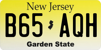 NJ license plate B65AQH