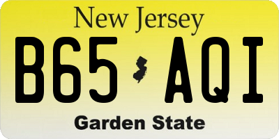 NJ license plate B65AQI