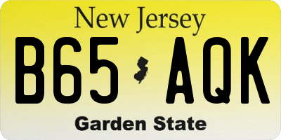 NJ license plate B65AQK