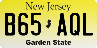 NJ license plate B65AQL