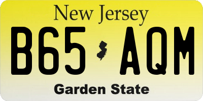 NJ license plate B65AQM