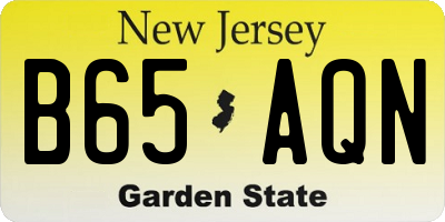NJ license plate B65AQN