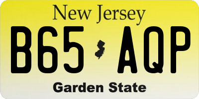 NJ license plate B65AQP