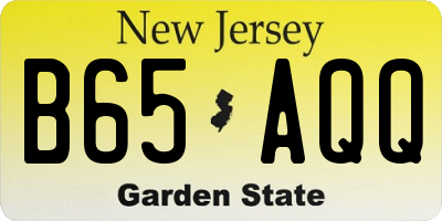 NJ license plate B65AQQ