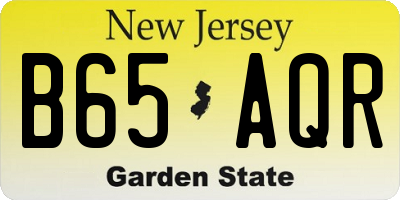 NJ license plate B65AQR
