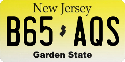 NJ license plate B65AQS