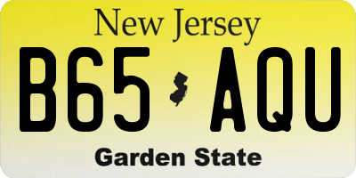 NJ license plate B65AQU