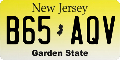 NJ license plate B65AQV
