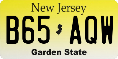 NJ license plate B65AQW