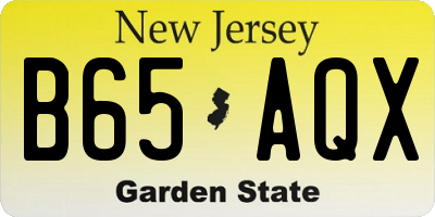 NJ license plate B65AQX