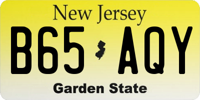 NJ license plate B65AQY