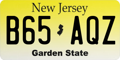 NJ license plate B65AQZ