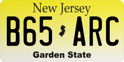 NJ license plate B65ARC