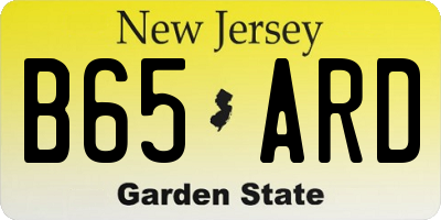 NJ license plate B65ARD