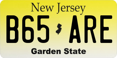 NJ license plate B65ARE