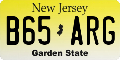 NJ license plate B65ARG
