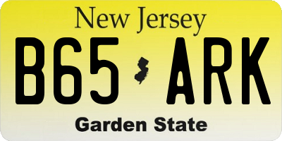 NJ license plate B65ARK