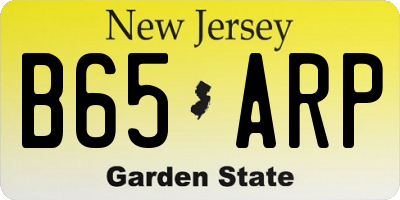 NJ license plate B65ARP