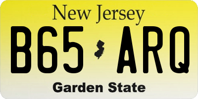 NJ license plate B65ARQ