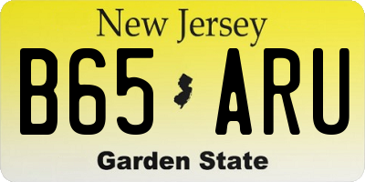 NJ license plate B65ARU