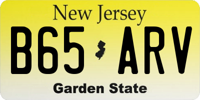 NJ license plate B65ARV