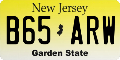 NJ license plate B65ARW